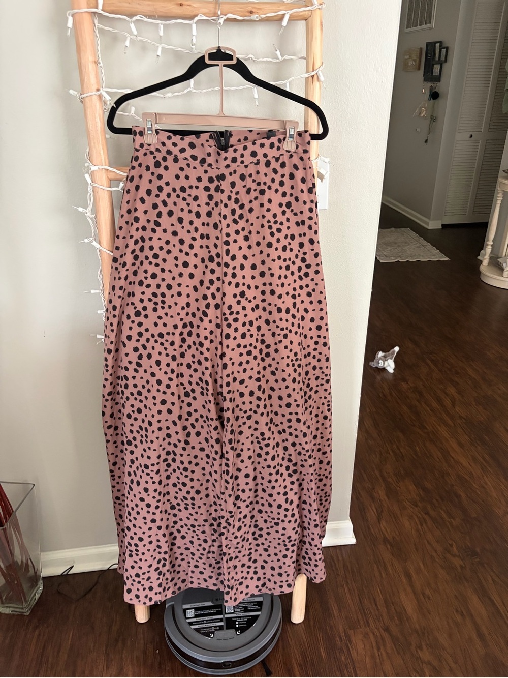 SHEIN Pink and Black Dalmatian Spot Wide Leg Pants